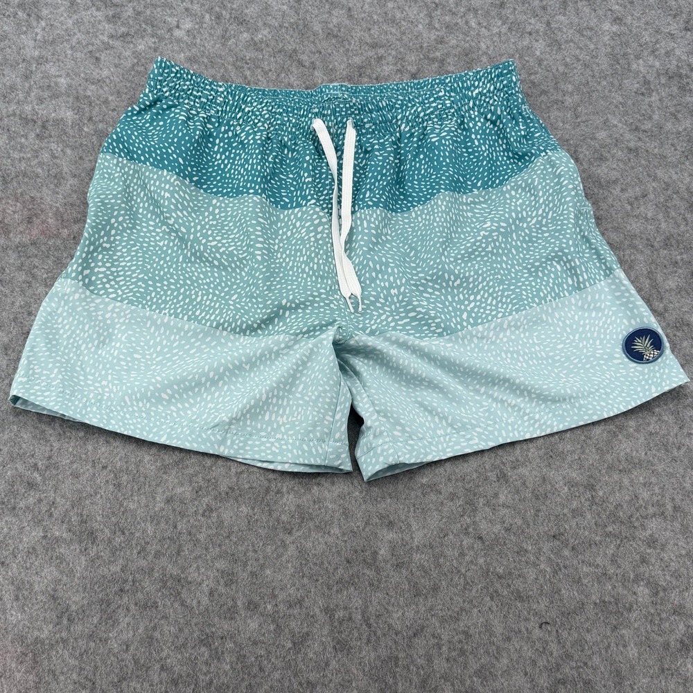 Chubbies Mens Swim Trunks XL Teal Blue Speckled Colorblock 5.5 Inch Inseam XL